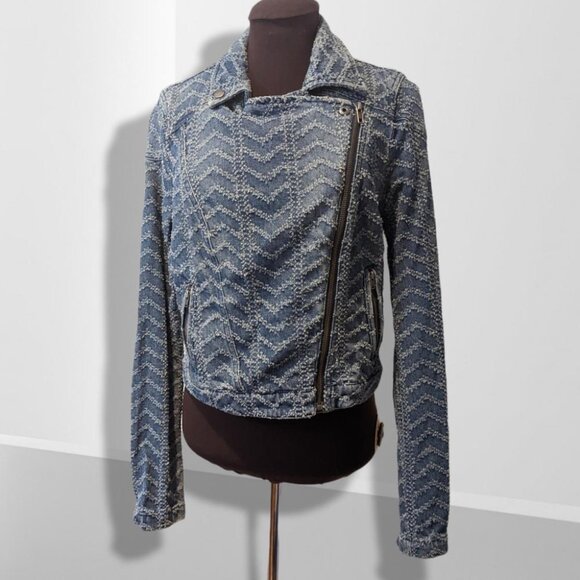 Free People Denim Moto Jacket - Picture 11 of 12